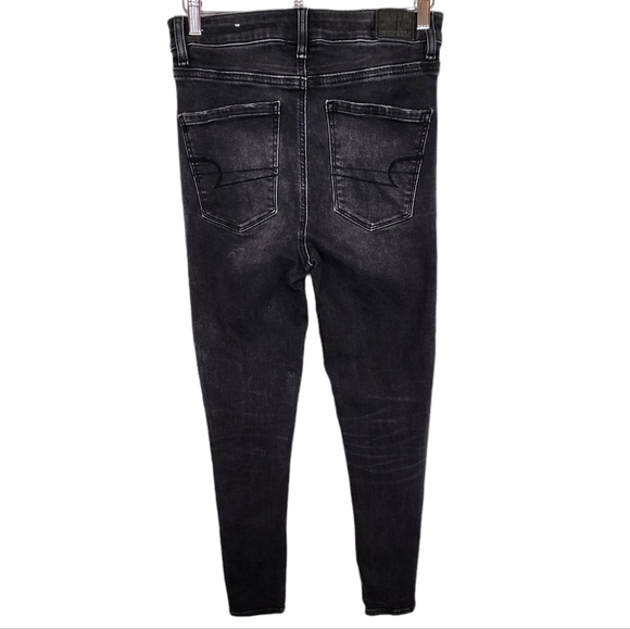 American Eagle Long Highest Rise Jegging Crop Next Level Stretch Black 6 Long - Picture 5 of 9